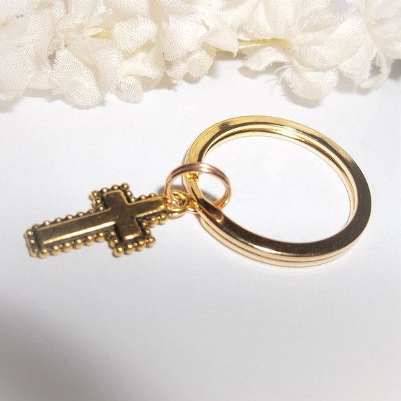 Keychain Keyring Cross Key Chain Ring Holder Organizer Gift Idea Accessory A181 - Picture 3 of 6